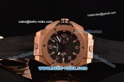 Hublot Big Bang Ferrari Swiss Valjoux 7750-SHG Automatic Rose Gold Case with Black Dial Stick/Numeral Marekrs and Black Rubber Strap