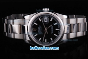 Rolex Datejust Automatic with Black Dial-White Marking and White Bezel