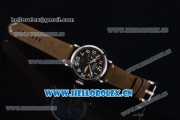 Zenith Pilot Type 20 GMT Asia ST25 Automatic Steel Case with Black Dial Arabic Numeral Markers and Army Green Leather Strap