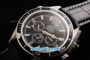 Omega Seamaster CO-AXIAL Chronograph Automatic with Black Dial ,Black Bezel and Leather Strap