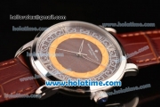 Vacheron Constantin Metiers D Art Miyota OS2035 Quartz Steel Case with Roman Numeral Markers and Brown Dial
