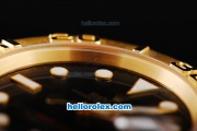 Rolex Yachtmaster Swiss ETA 2836 Automatic Movement Full Gold Case/Strap with Black Dial and White Round Hour Marker