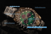 Rolex Daytona II Oyster Perpetual Automatic Movement PVD Case and Strap with Green Dial and Black Bezel