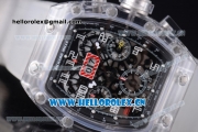Richard Mille RM 11-01 Roberto Mancini Chronograph Swiss Valjoux 7750 Automatic Sapphire Crystal Case with Skeleton Dial and Aerospace Nano Translucent Strap