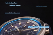 IWC Aquatimer Cousteau Divers ST16 Automatic Steel Case with Blue Dial and Blue Rubber Strap