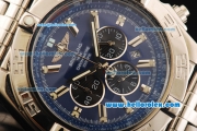 Breitling Chronomat B01 Chronograph Quartz Movement Full Steel with Blue Dial and Stick Markers