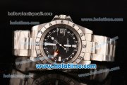 Rolex Explorer II Vintage Asia 2813 Automatic Full Steel with Black Dial and White Markers