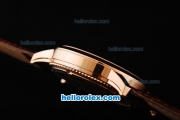 Vacheron Constantin Patrimony Skeleton Automatic Movement Rose Gold Case with Rose Gold Bezel and Brown Leather Strap