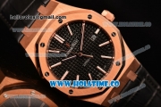 Audemars Piguet Royal Oak 39MM Miyota 9015 Automatic Rose Gold Case with Black Dial and Stick Markers (BP)