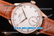 IWC Portuguese Asia 6497 Manual Winding Rose Gold Case with White Dial and Arbaic Numeral Markers