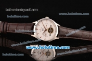 Jaeger-LECoultre Master Asia Automatic Steel Case with Rose Gold Sitck Markers and White Dial