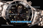 Omega Seamaster Diver 300M Chrono Swiss Valjoux 7750 Automatic Steel Case with Black Dial and Green Markers (GF)