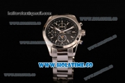 Longines Master Moonphase Chrono Miyota OS10 Quartz with Date Full Steel with Black Dial and Stick Markers