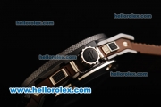 Hublot Big Bang Swiss Valjoux 7750 Automatic Movement Full Ceramic with Brown Dial and Brown Rubber Strap - 1:1 Original