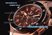 Hublot Big Bang Cappuccino Chronograph Miyota OS20 Quartz Rose Gold Case with Brown Rubber