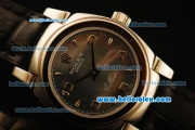 Rolex Cellini Swiss Quartz Steel Case with Grey MOP Dial and Black Leather Strap-Lady Size