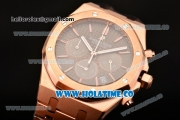 Audemars Piguet Royal Oak 41MM Chrono Miyota Quartz Full Rose Gold with Grey Dial and White Stick Markers