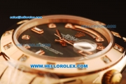 Rolex Day-Date Automatic Rose Gold Case with Diamond and Black MOP Dial-Rose Gold Strap