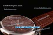 Cartier Rotonde Asia ST17 Automatic Steel Case with Black Leather Strap and Brown Dial