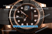 1:1 Rolex Yachtmaster 40 3135 Automatic Rose Gold Case with Black Dial Dots Markers and Black Rubber Strap (EF)