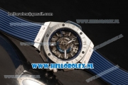 Hublot Big Bang Unico GMT Asia Auto Steel Case with Skeleton Dial and Blue Rubber Strap