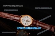 Rolex Cellini Time Asia 2813 Automatic Yellow Gold Case White Dial Brown Leather Strap and Stick/Roman Numeral Markers