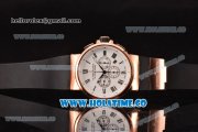 Ulysse Nardin Maxi Marine Chrono Swiss Valjoux 7750-SHG Automatic Rose Gold Case with White Dial and Roman Numeral Markers (EF)