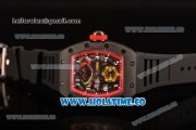 Richard Mille Jean Todt Limited Edition RM 036 Asia Seagull SH Automatic Carbon Fiber Case with Skelton Dial White Markers and Red Inner Bezel