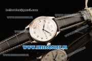 Longines Master 2824 Auto Steel Case with White Dial and Black Leather Strap