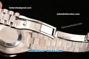 Rolex Day-Date II Swiss ETA 2836 Automatic Steel/Diamond Case with White Dial Diamond Bezel and Stick Markers