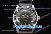 Rolex Submariner Vintage Asia 2813 Automatic Steel Case with Black Dial Grey Nylon Strap and Dot Markers