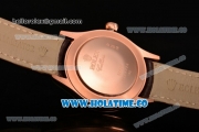 Rolex Cellini Time Asia 2813 Automatic Rose Gold Case with Brown Leather Strap Stick Markers and Black Dial (BP)