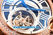 Cartier Ballon Bleu Tourbillon Seagull ST80 Tourbillon Manual Winding Rose Gold Case with Black Dial and Diamonds Bezel