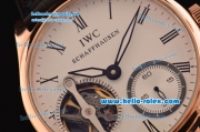 IWC Portuguese Asia 6497-CHG Manual Winding Rose Gold Case and Black Leather Strap White Dial