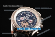 Breitling for Bentley Tourbillon Skeleton Automatic with Black Dial and White Bezel-Black Leather Strap