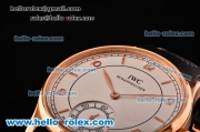 IWC Portuguese Vintage Asia 6497 Manual Winding Rose Gold Case with White Dial and Stick/Numeral Markers