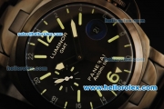 Panerai Luminor GMT Automatic Movement PVD Case with Black Dial and PVD Strap
