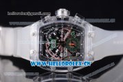 Richard Mille RM 11-01 Roberto Mancini Chronograph Swiss Valjoux 7750 Automatic Sapphire Crystal Case with Skeleton Dial and Black Inner Bezel