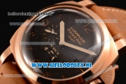 Panerai PAM00403R Luminor 1950 10 Days GMT Asia Automatic PVD Case with Black Dial and Brown Leather Strap