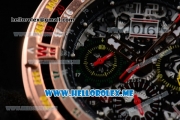 Richard Mille RM 60-01 Asia 2813 Automatic Rose Gold Case with Skeleton Dial and Green Rubber Strap Rose Gold Bezel (EF)