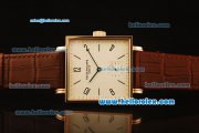 Patek Philippe Gondolo Manual Winding Rose Gold Case with White Dial and Brown Leather Strap Patek Philippe Gondolo Manual Winding Rose Gold Case with White Dial and Brown Leather Strap