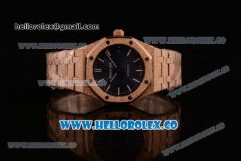 Audemars Piguet Royal Oak 41MM Clone AP Calibre 3120 Automatic Rose Gold Case with Blue Dial and Rose Gold Bracelet - (EF)