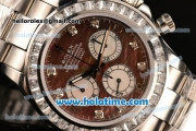 Rolex Daytona Chrono Swiss Valjoux 7750 Automatic Steel Case/Strap with Diamond Bezel and Brown MOP Dial