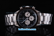 Omega Speedmaster Chronograph Automatic with Black Dial and Black Graduated Bezel