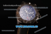 Breitling Avenger Skyland Chrono Swiss Quartz PVD Case with Blue Dial and Yellow/Black Nylon Strap