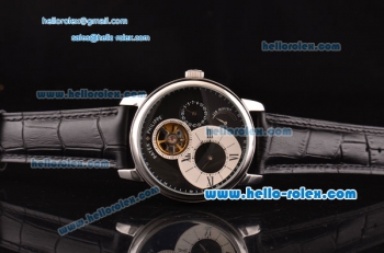 Patek Philippe Complications ST22 Automatic Steel Case with Black Leather Strap Black Markers and Black Dial