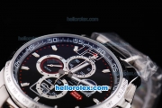 Chopard Gran Turismo GT XL Chronograph Quartz Movement with Black Dial and Silver Case-SSband