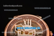 Cartier Rotonde De Cartier Asia Automatic Rose Gold Case with Black Skeleton Dial and Brown Inner Bezel