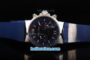 Ulysse Nardin Maxi Marine Swiss Valjoux 7750 Automatic Movement Blue Dial with Blue Rubber Strap
