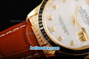 Rolex Datejust Automatic Movement ETA Coating Case with Black Diamond Bezel-White Dial